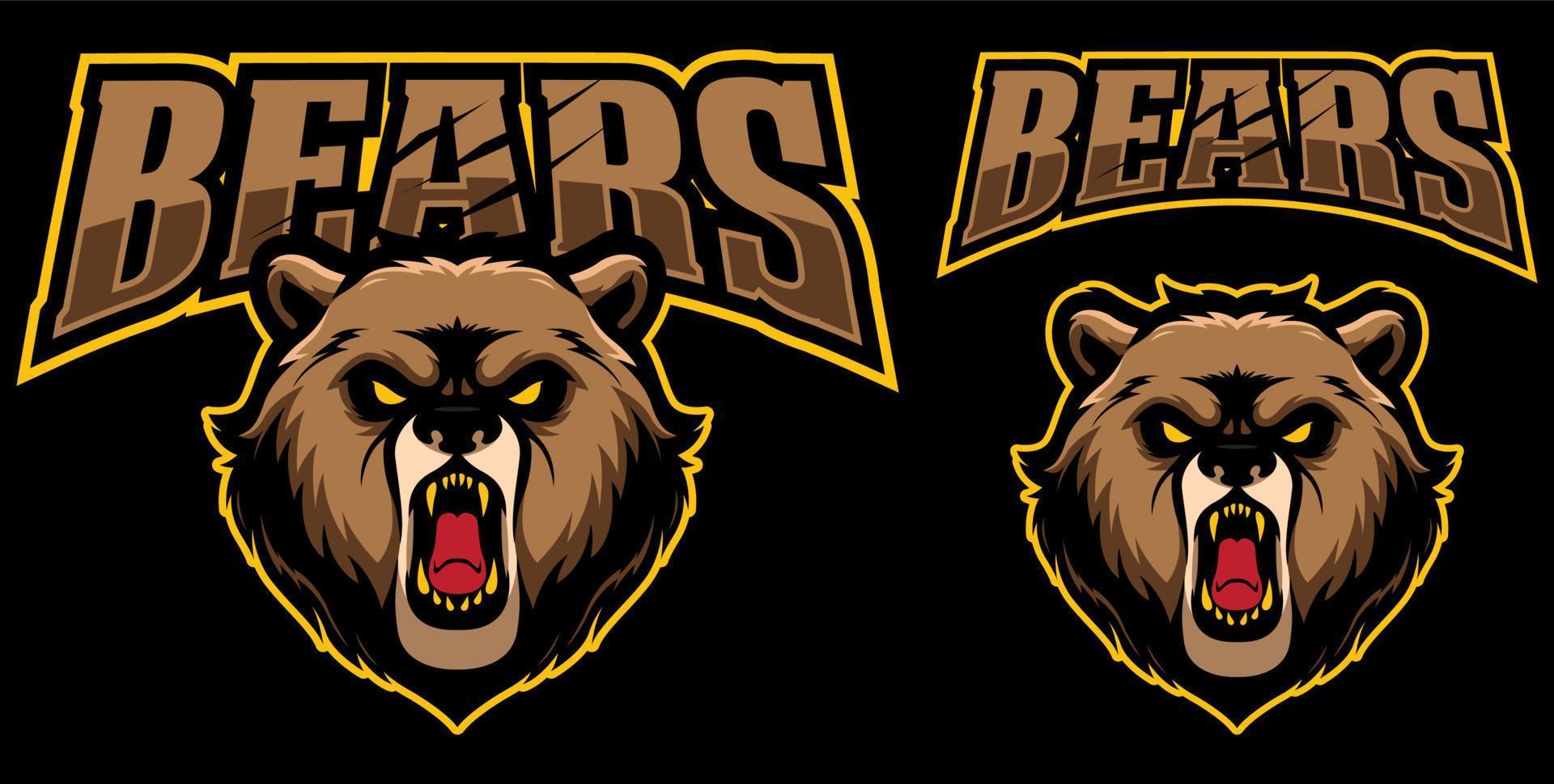 logo de la mascotte des ours vecteur