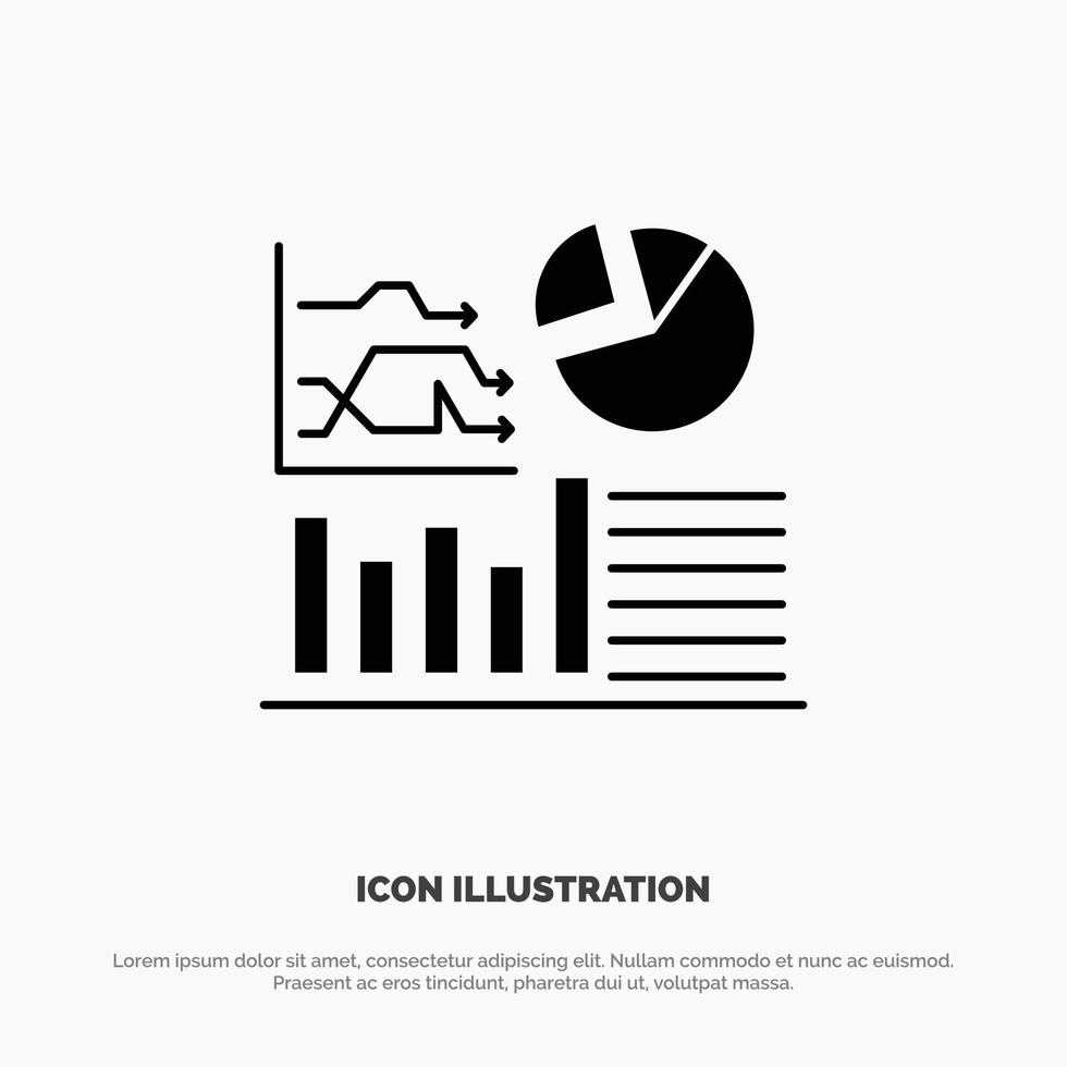 graphique succès organigramme affaires solide glyphe icône vecteur