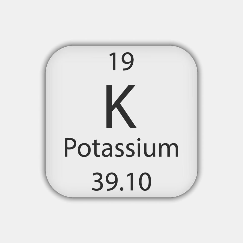 symbole de potassium. élément chimique du tableau périodique. illustration vectorielle. vecteur