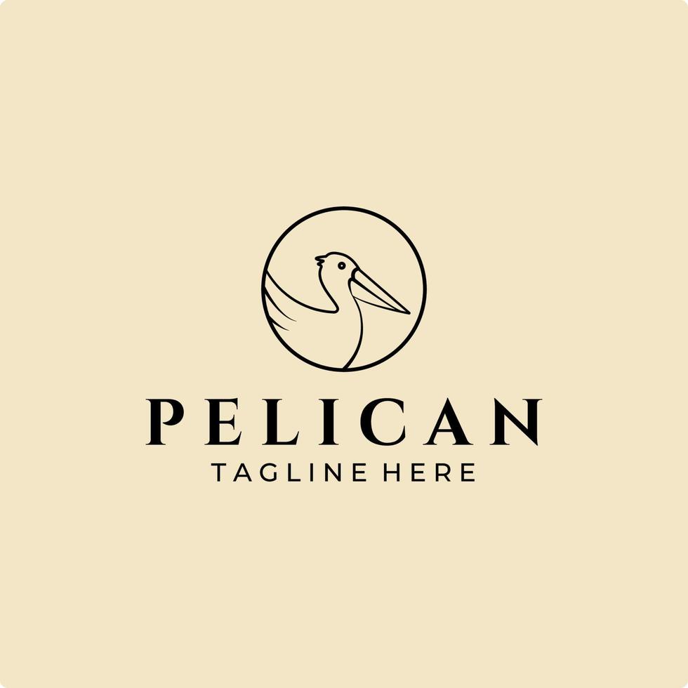 pélican oiseau insigne minimal logo vector illustration design