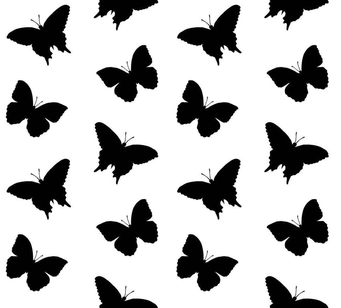 modèle sans couture de vecteur de silhouette de papillon