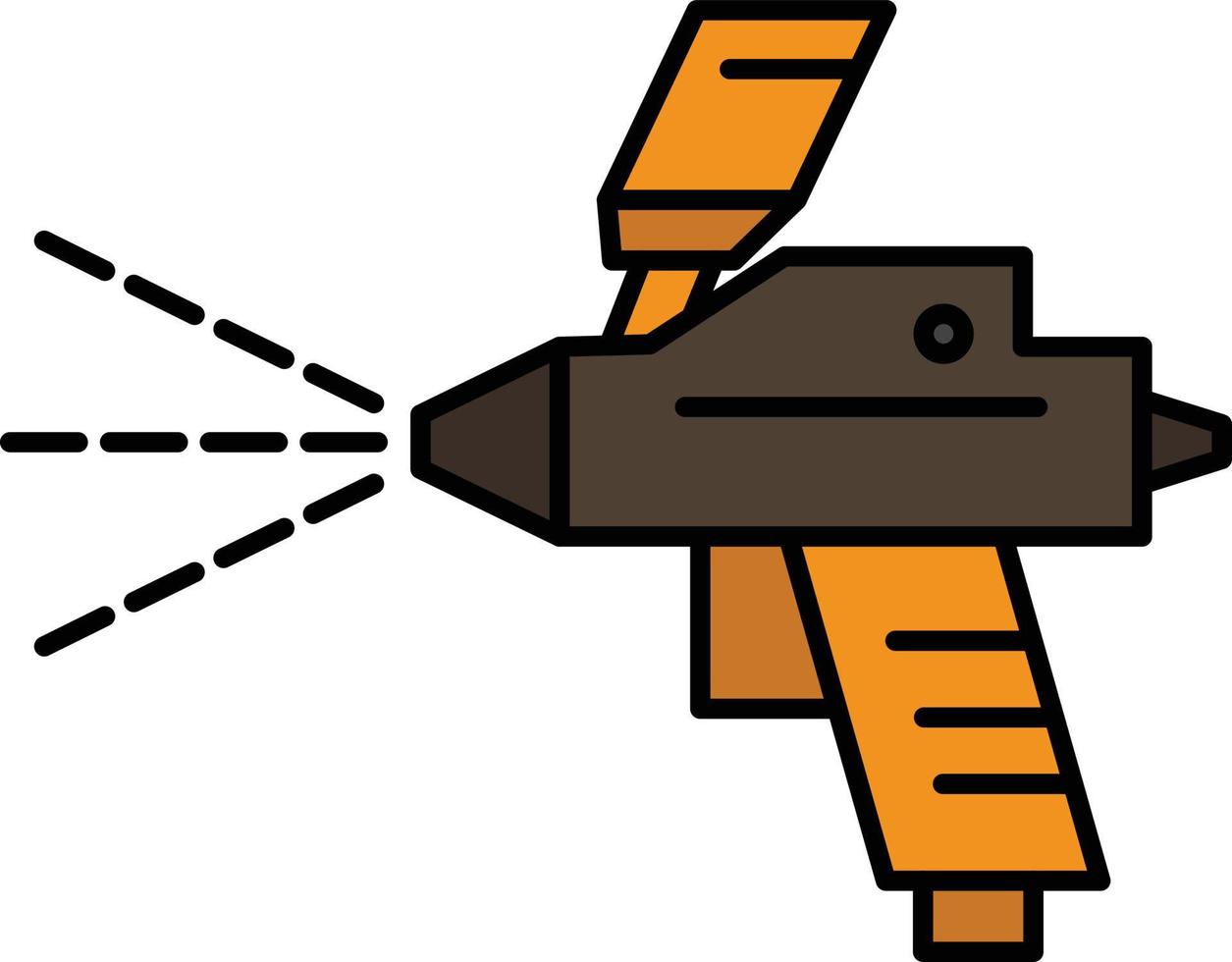 modèle de bannière d'icône de vecteur d'icône de couleur plate de construction de pistolet à peinture en aérosol