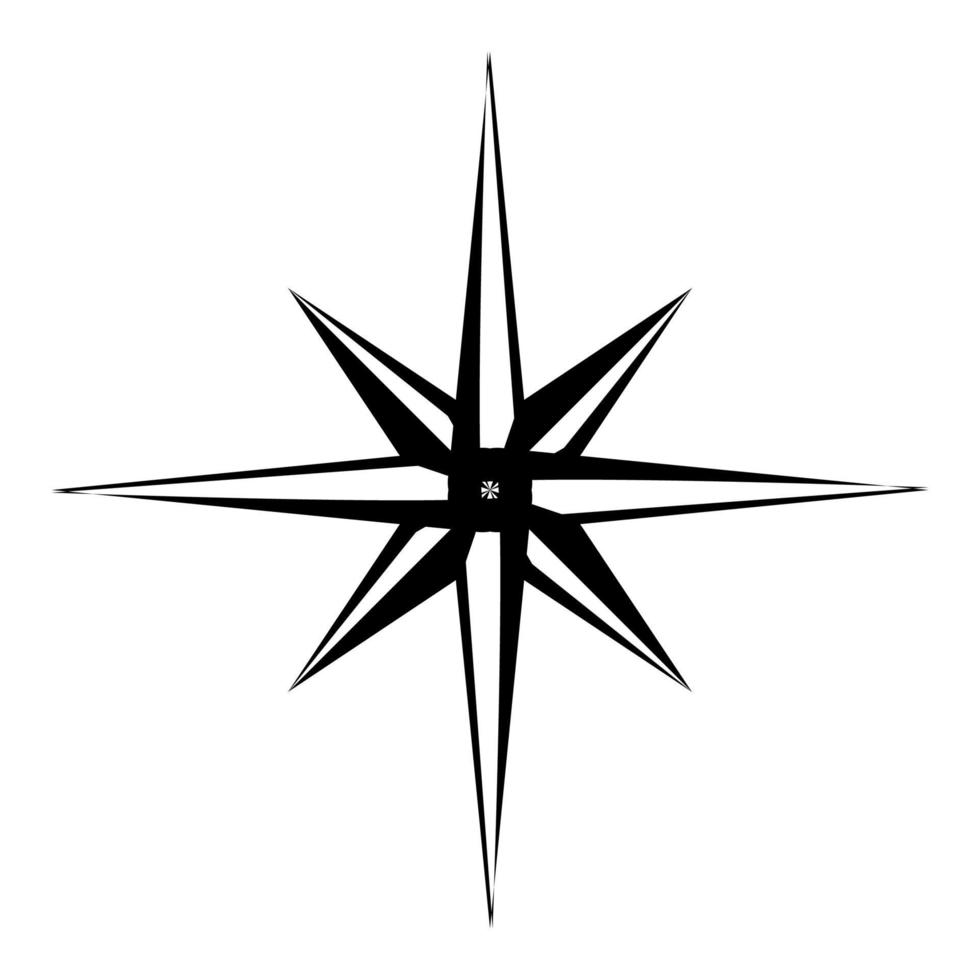 étoile de la boussole dans le style lineart. contour vector illustration isolé sur fond blanc.