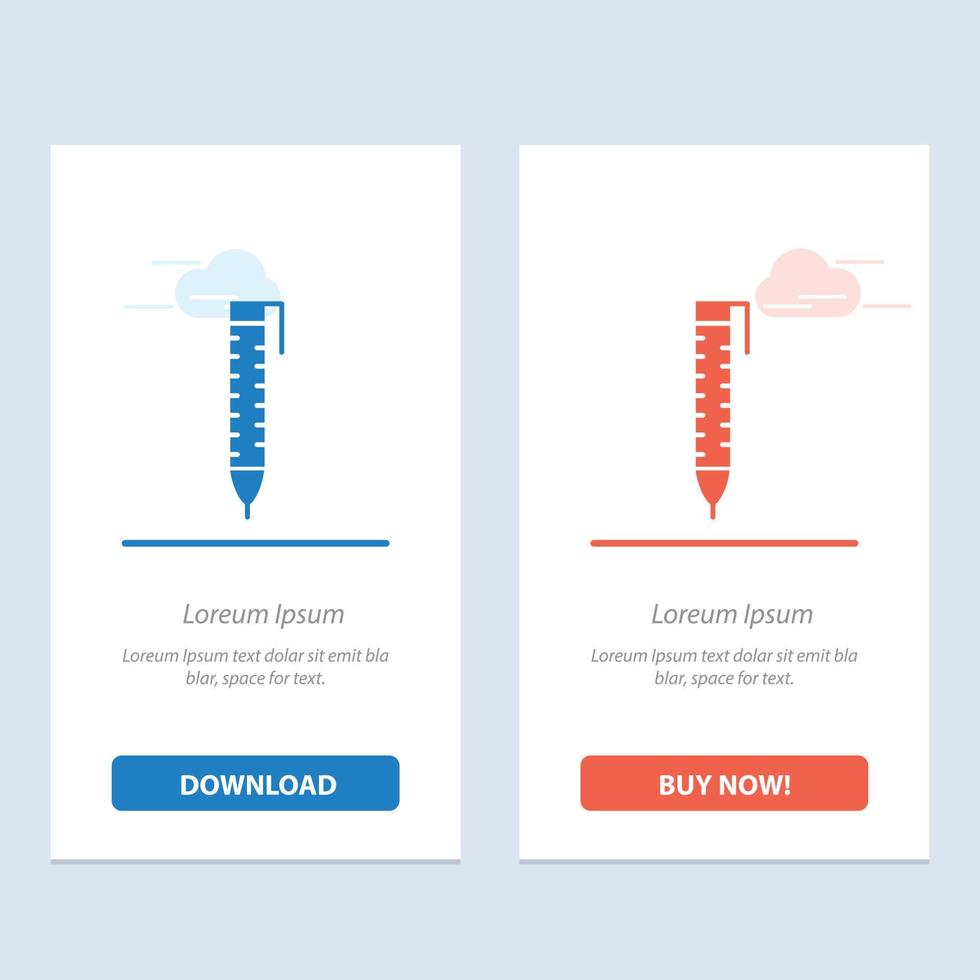 conception de crayon stylo bleu et rouge téléchargez et achetez maintenant le modèle de carte de widget web vecteur