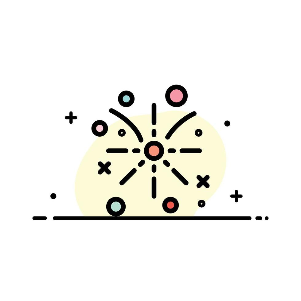 feu d'artifice feu pâques vacances entreprise ligne plate remplie icône vecteur modèle de bannière