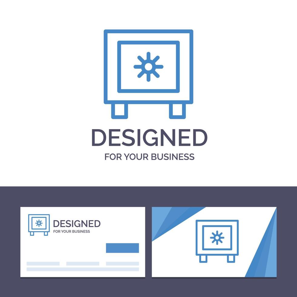 carte de visite créative et modèle de logo casier serrure illustration vectorielle logistique globale vecteur