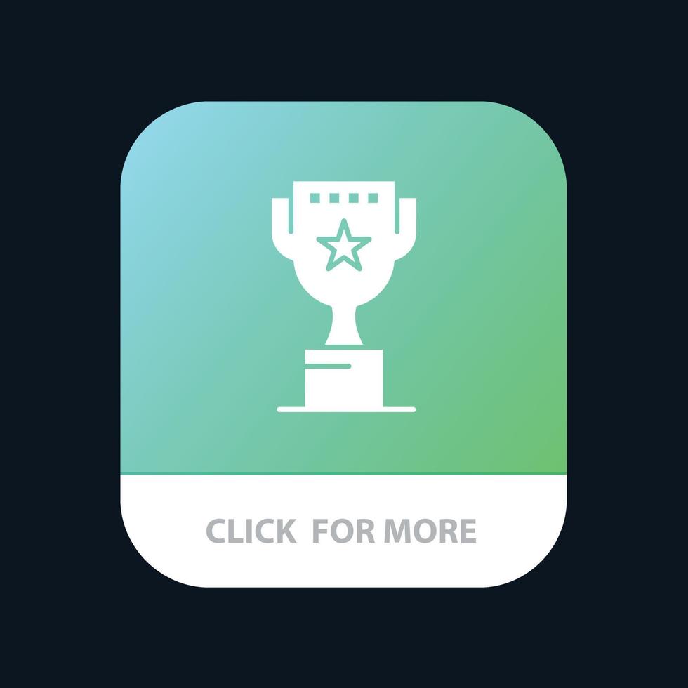 récompenser la première position récompenser le bouton de l'application mobile version de glyphe android et ios vecteur