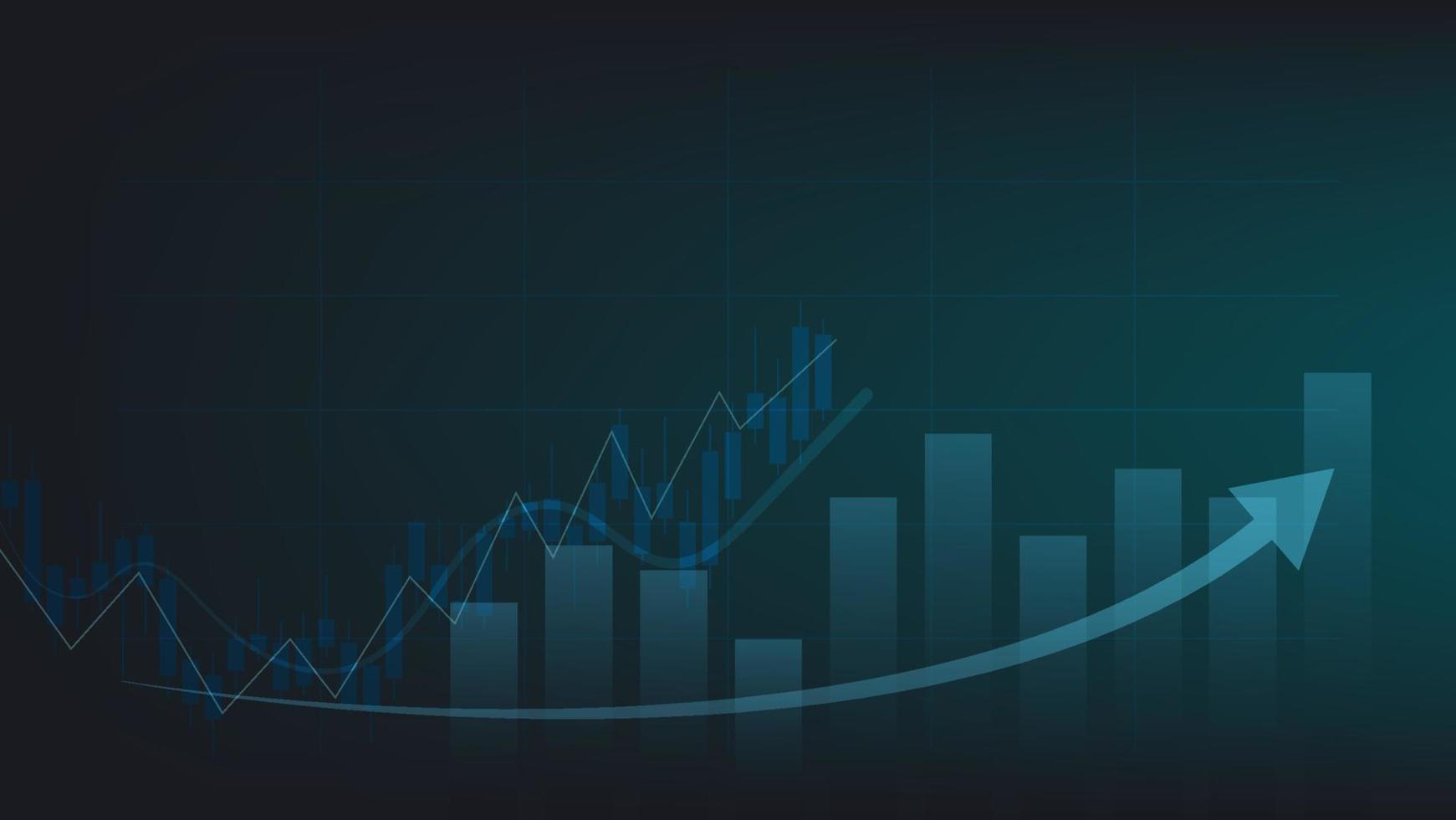 expérience en finance et en affaires. le graphique à barres et le graphique en chandeliers montrent le prix de la bourse vecteur