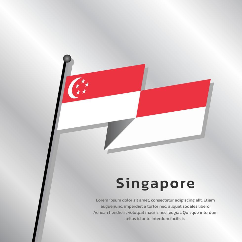 illustration du modèle de drapeau de singapour vecteur