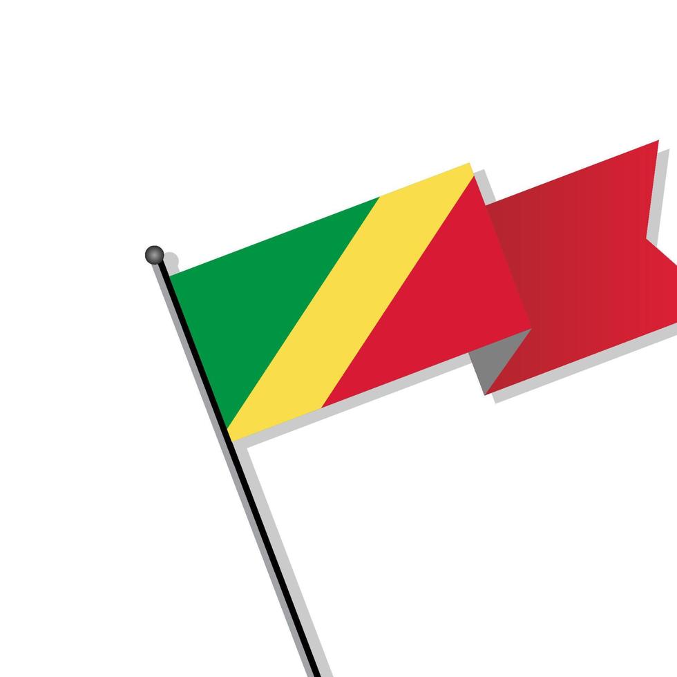 illustration du modèle de drapeau du congo vecteur