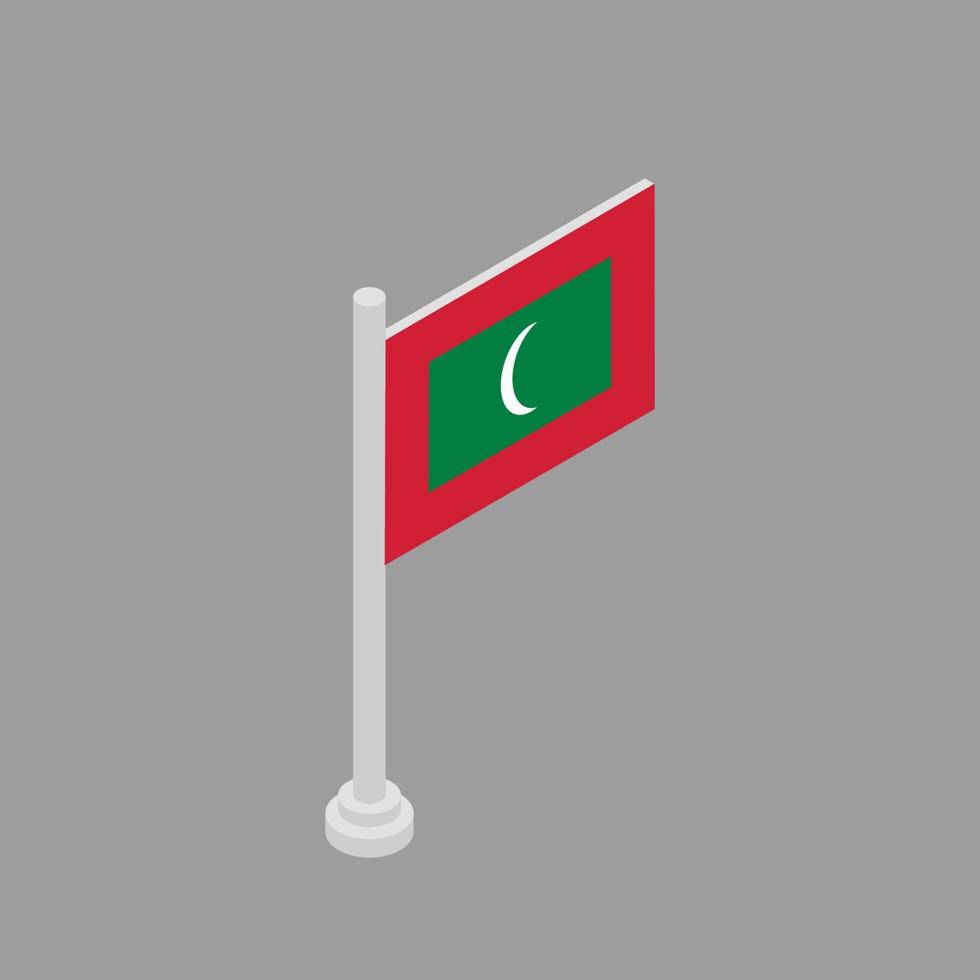 illustration du modèle de drapeau des maldives vecteur