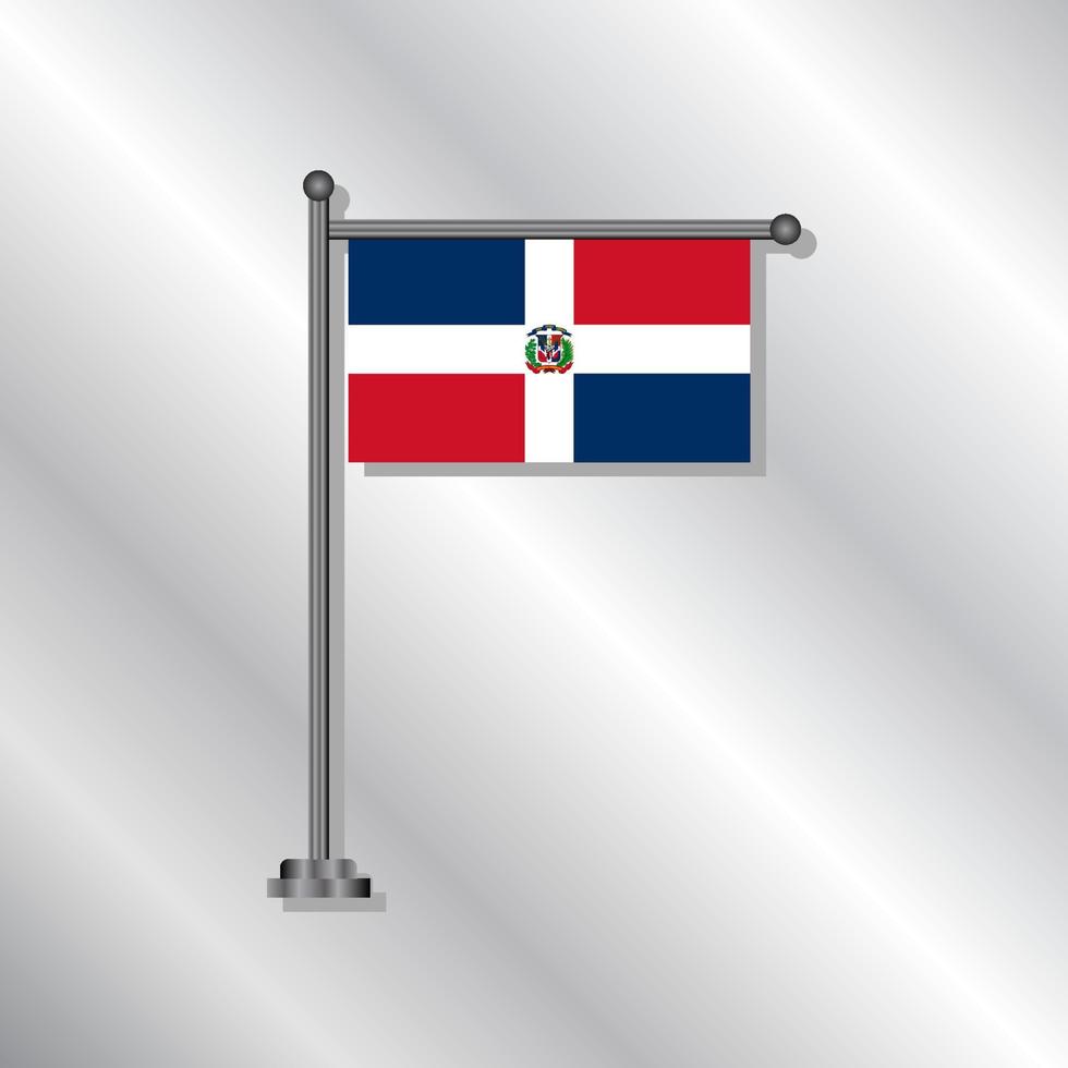 illustration du modèle de drapeau de la république dominicaine vecteur