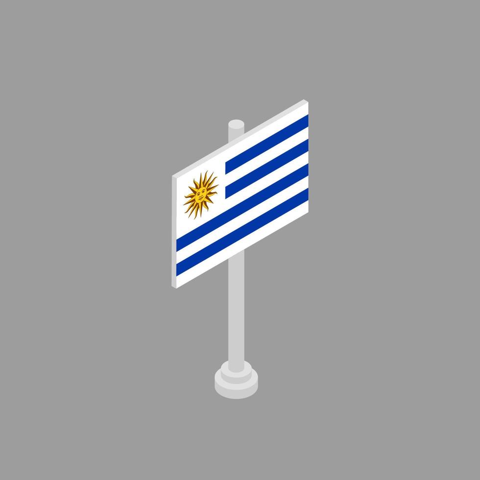 illustration du modèle de drapeau de l'uruguay vecteur