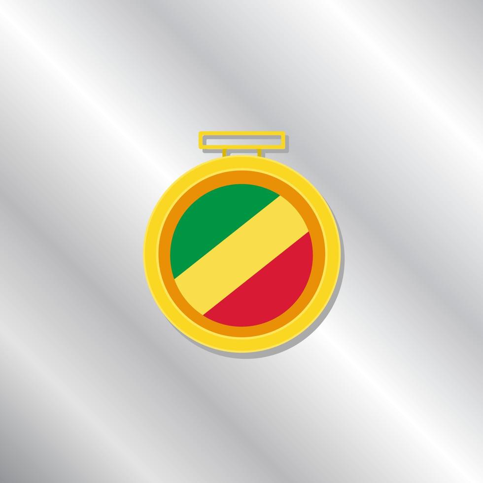 illustration du modèle de drapeau du congo vecteur