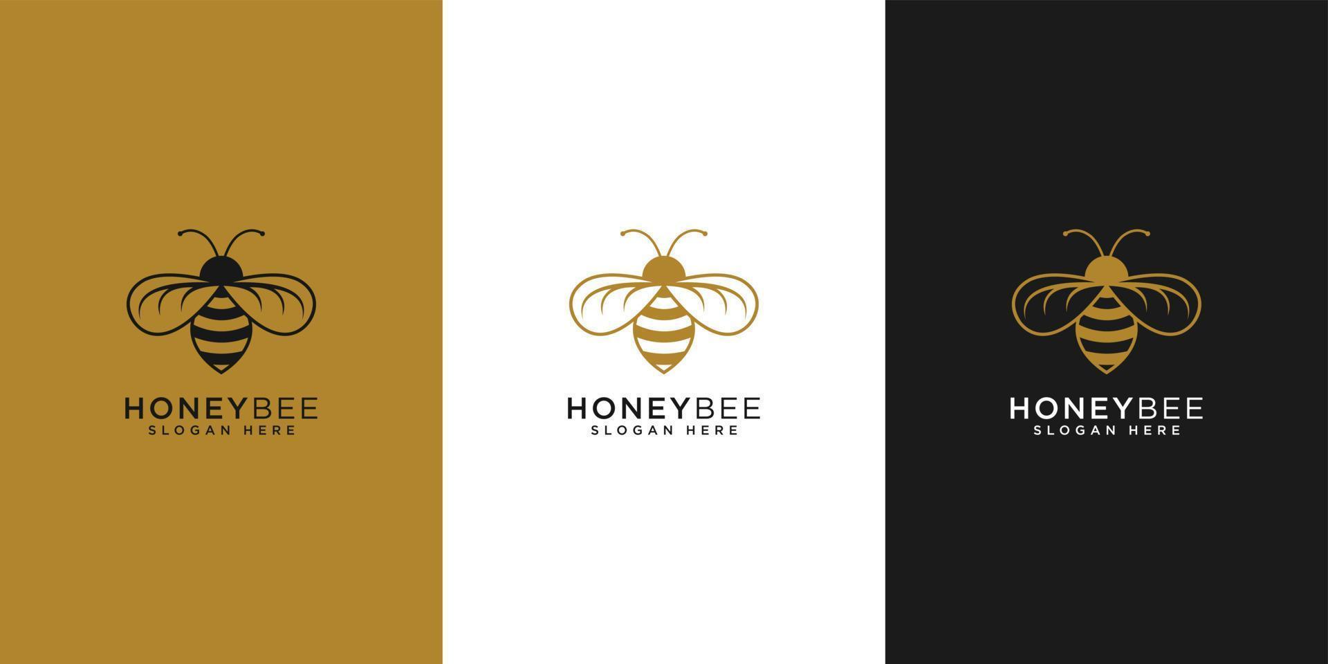 vecteur de logo animaux abeille