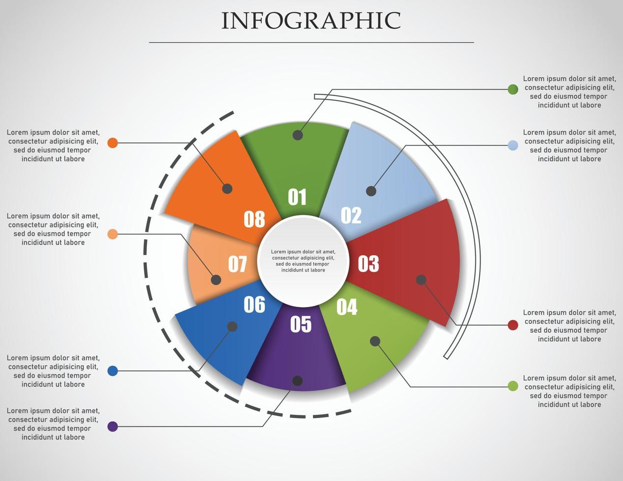 infographie graphique à secteurs pour vos documents, rapports, présentations vecteur