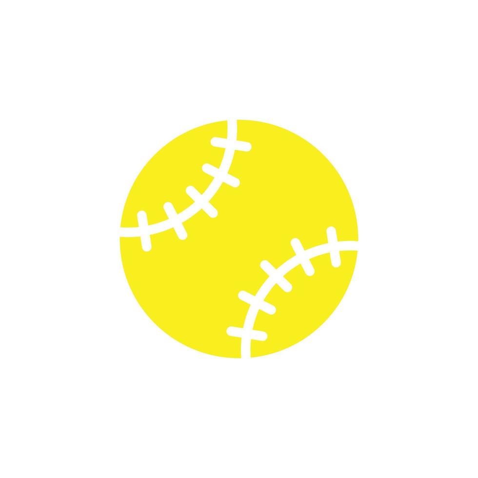 eps10 icône solide abstraite de balle de baseball vecteur jaune isolée sur fond blanc. symbole rempli de baseball dans un style moderne et plat simple pour la conception, le logo et l'application mobile de votre site Web