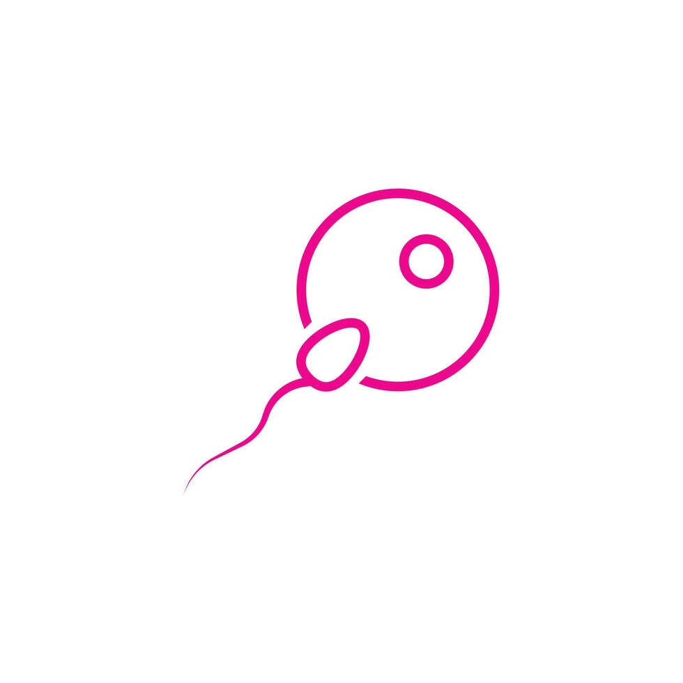 eps10 icône d'art de ligne de sperme et d'oeuf vecteur rose isolé sur fond blanc. symbole de plan de fertilisation ou d'objectif dans un style moderne et plat simple pour la conception, le logo et l'application mobile de votre site Web