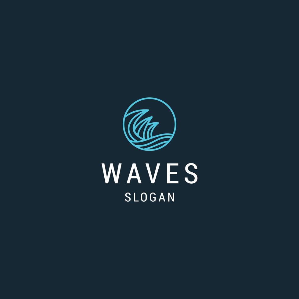 modèle de conception plate d'icône de logo de vagues vecteur