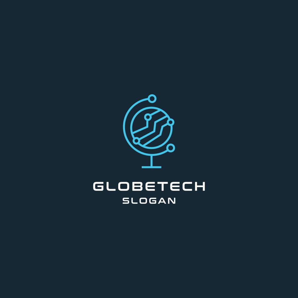 globe tech logo icône modèle de conception plate vecteur