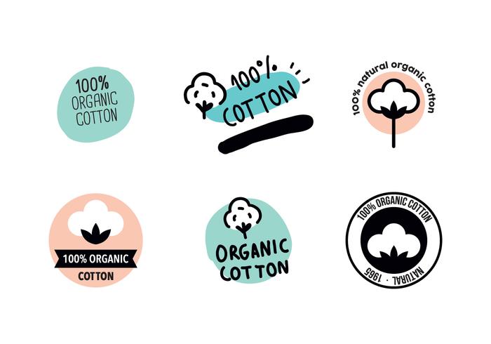 Logos de coton organique vecteur