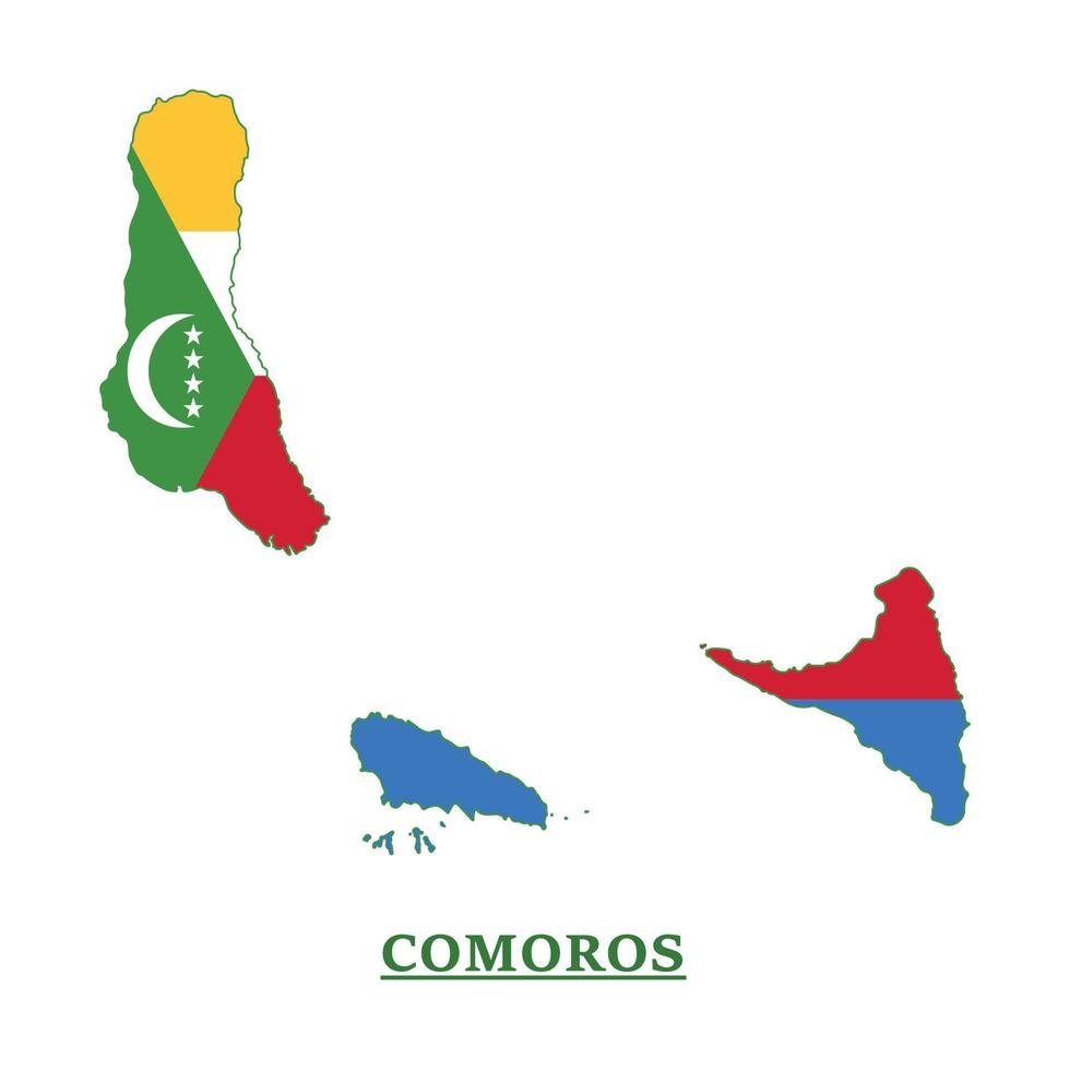 conception de la carte du drapeau national des comores