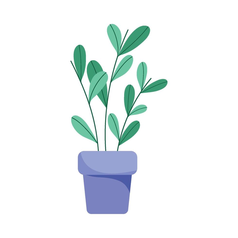 décoration de plante en pot isolé icône design fond blanc vecteur