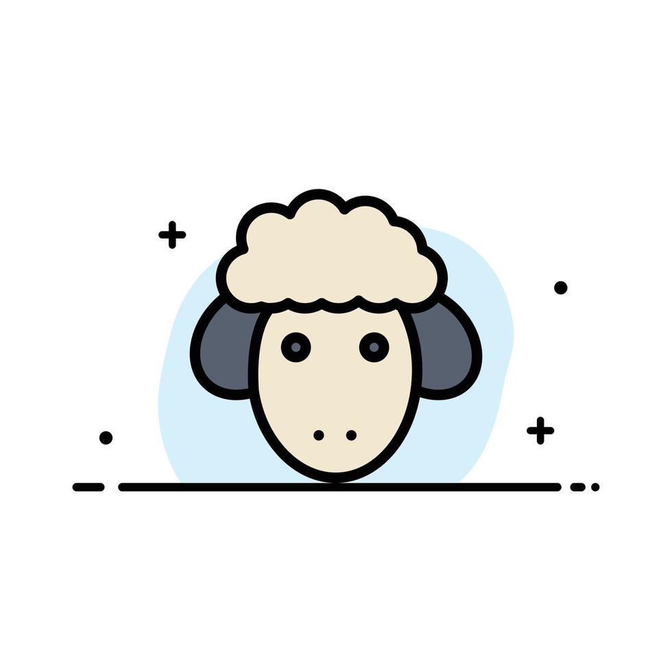 pâques agneau mouton printemps affaires ligne plate remplie icône vecteur bannière modèle