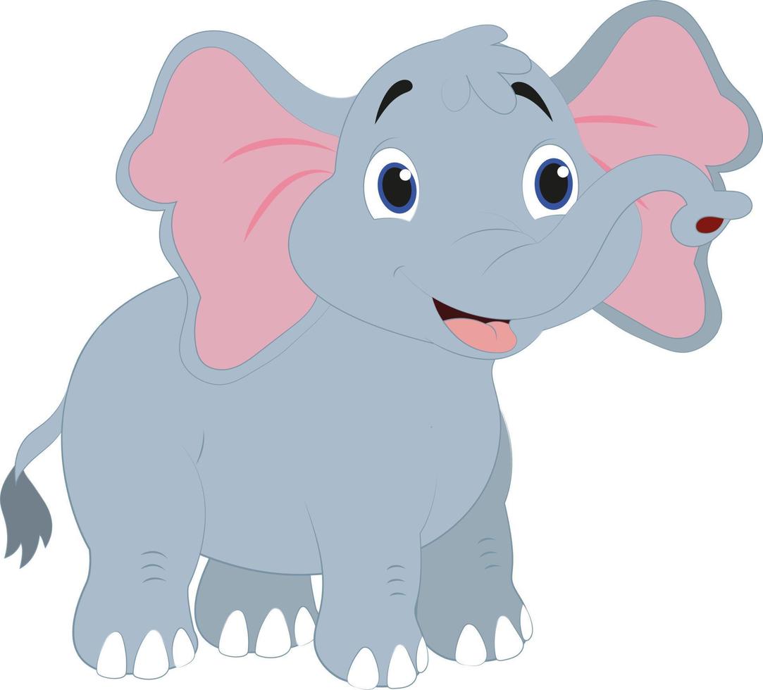 éléphant de vecteur de dessin animé sur fond blanc