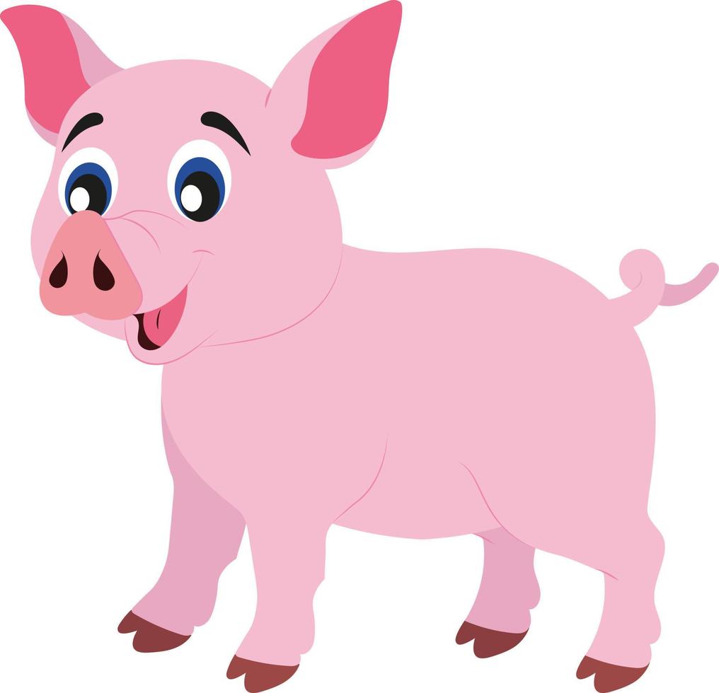 personnage de dessin animé de cochon de vecteur