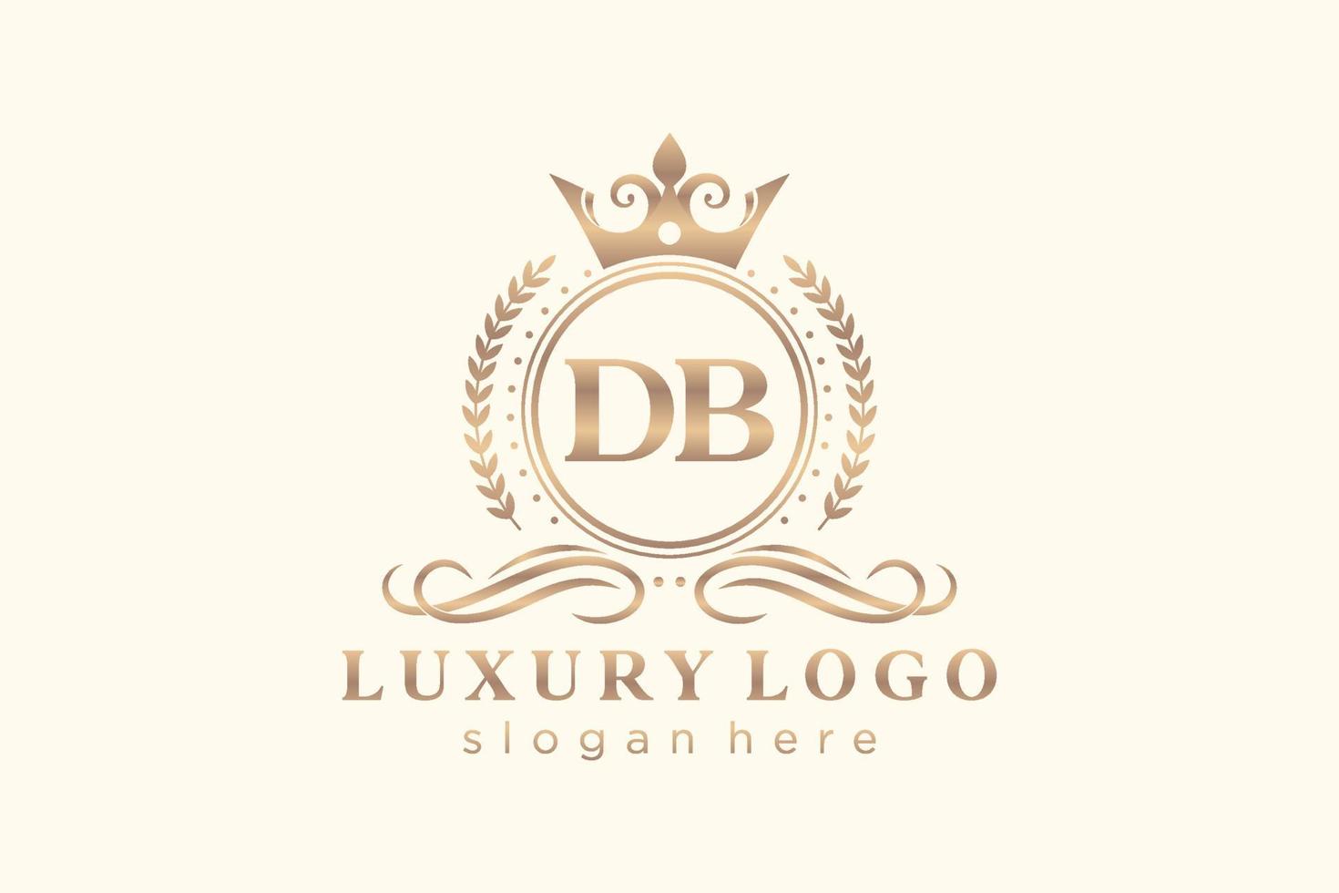 modèle initial de logo de luxe royal de lettre db dans l'art vectoriel pour le restaurant, la royauté, la boutique, le café, l'hôtel, l'héraldique, les bijoux, la mode et d'autres illustrations vectorielles.