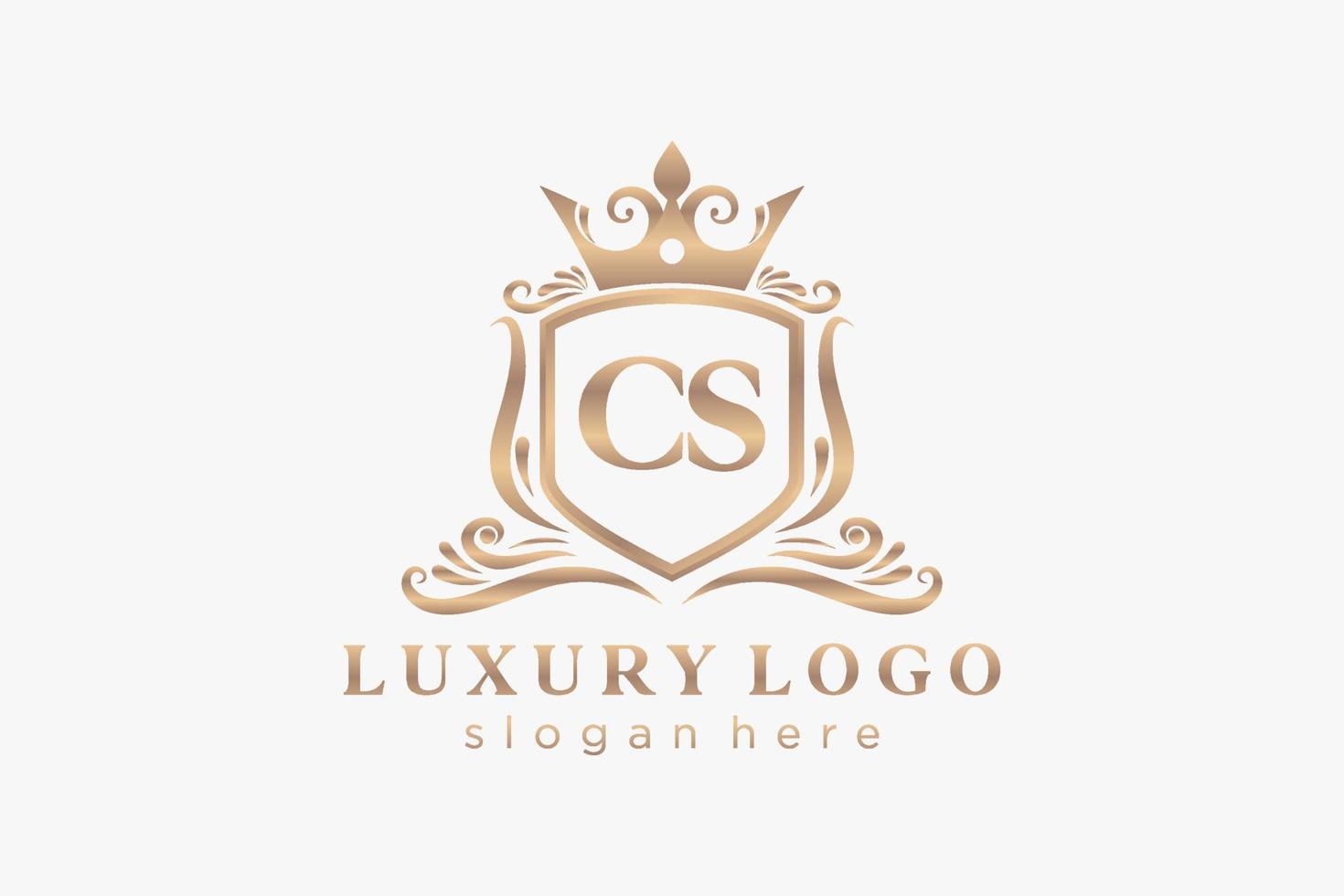 modèle de logo de luxe royal de lettre cs initiale dans l'art vectoriel pour le restaurant, la royauté, la boutique, le café, l'hôtel, l'héraldique, les bijoux, la mode et d'autres illustrations vectorielles.