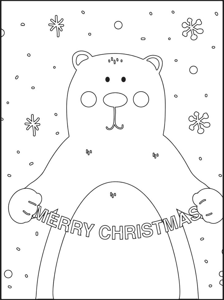 pages de livre de coloriage de noël pour les enfants vecteur