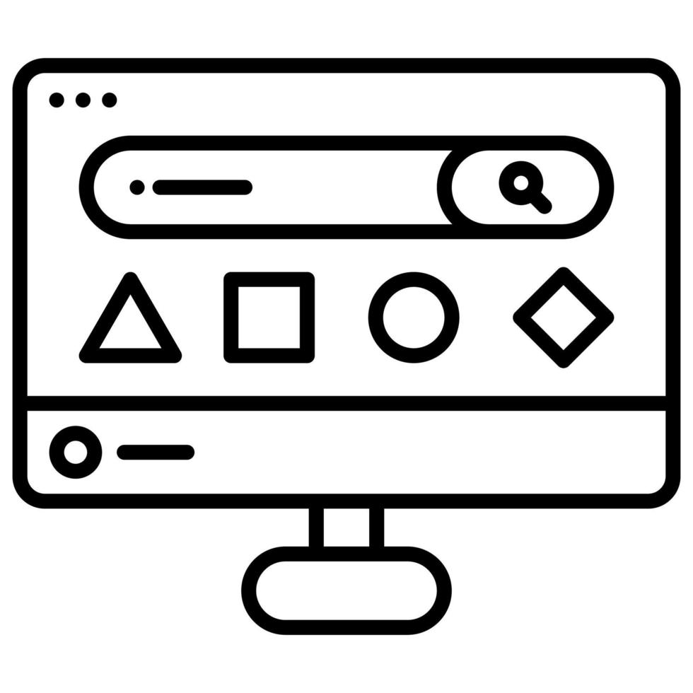affichage de l'interface de l'onglet de recherche sur l'ordinateur vecteur