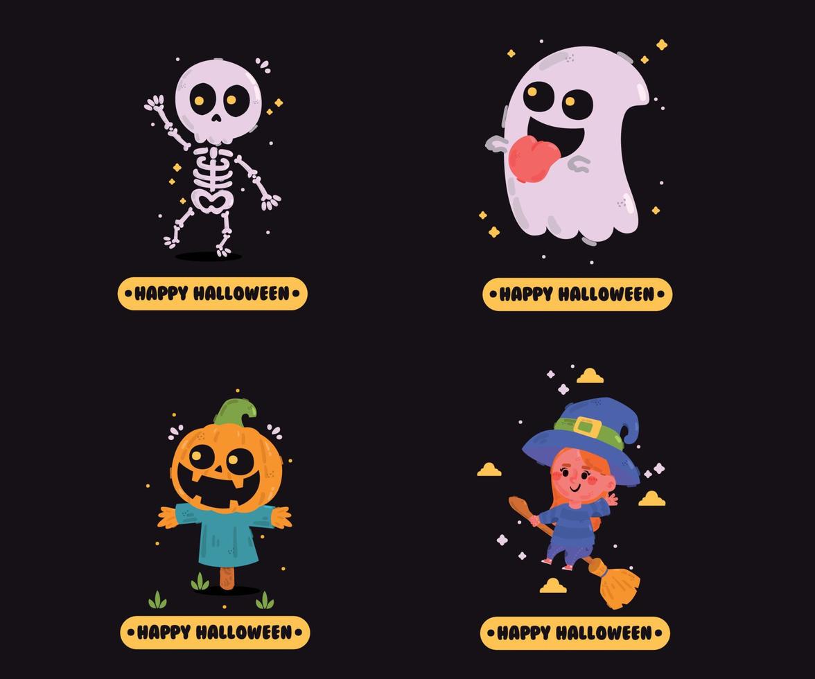 joyeux halloween collection de badges vecteur