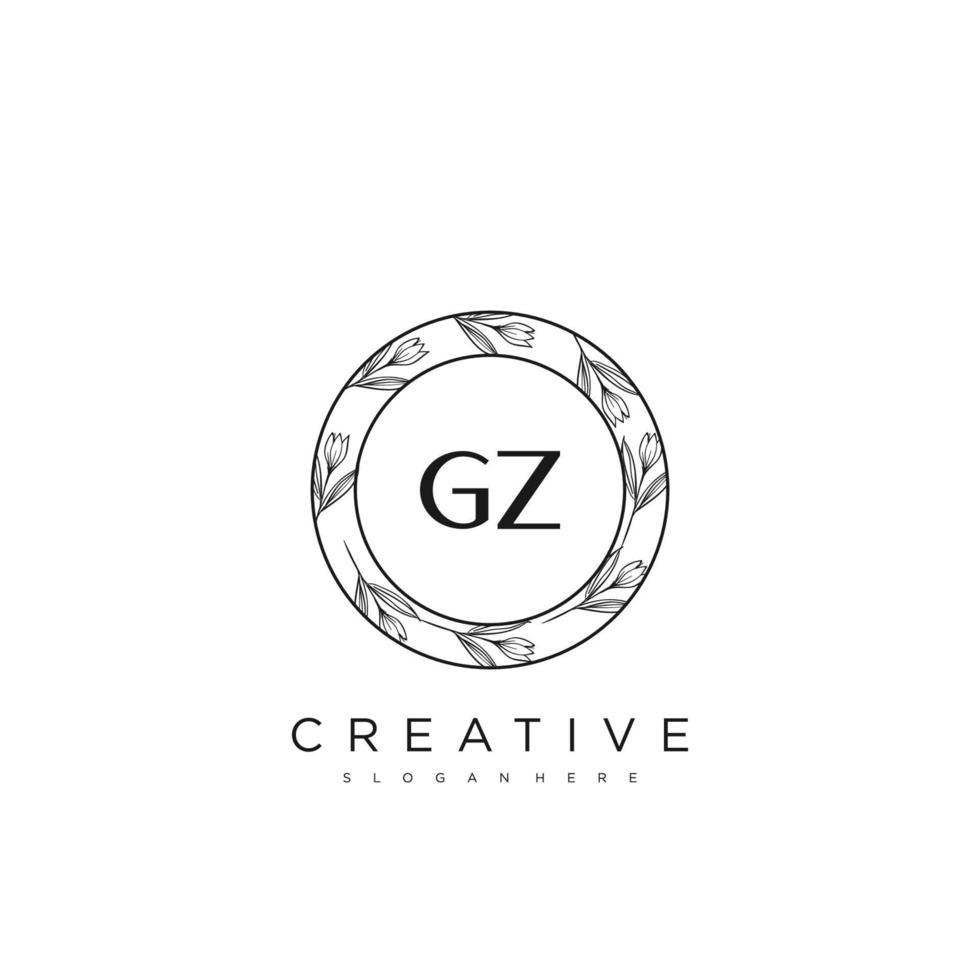 gz lettre initiale fleur logo modèle vecteur art vectoriel premium