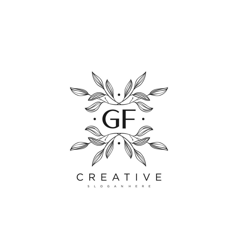 gf lettre initiale fleur logo modèle vecteur art vectoriel premium