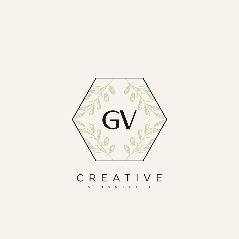 gv lettre initiale fleur logo modèle vecteur art vectoriel premium