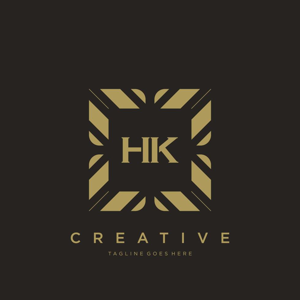 hk lettre initiale luxe ornement monogramme logo modèle vecteur