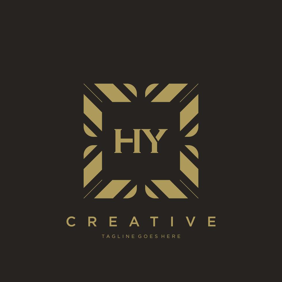 hy lettre initiale luxe ornement monogramme logo modèle vecteur