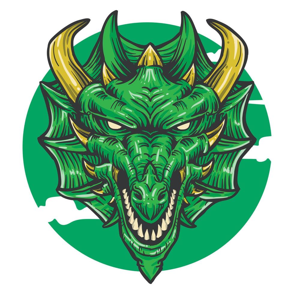 illustration vectorielle de dragon de couleur verte vecteur