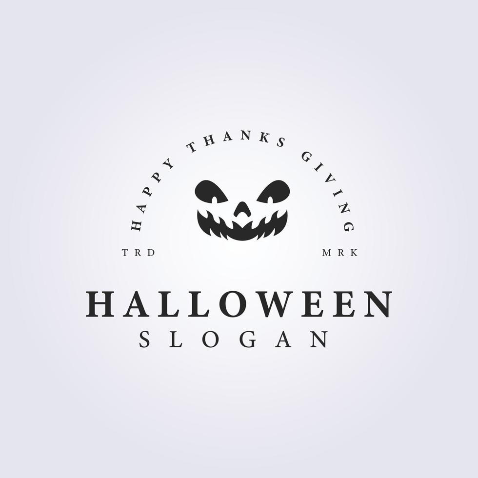 conception de modèle d'illustration de logo vectoriel de festival de visage d'halloween