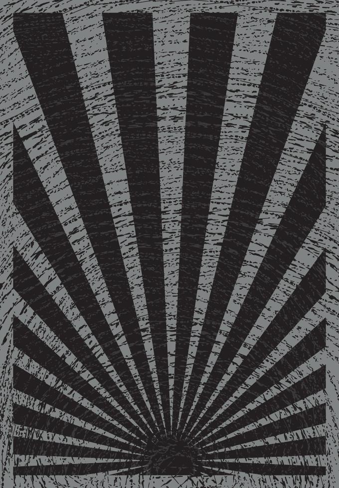 modèle d'affiche sunburst rétro fond noir et argent, illustration verticale. vecteur