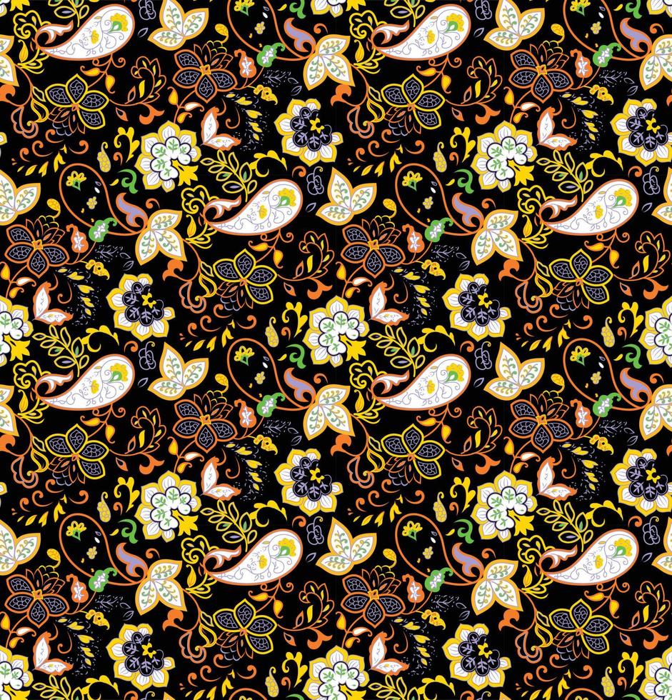 motif floral sans couture dans vector.wild fleurs, feuilles, branches, bonbons répéter pattern design set.handmade. papier peint, tissu ou conception de papier cadeau. vecteur