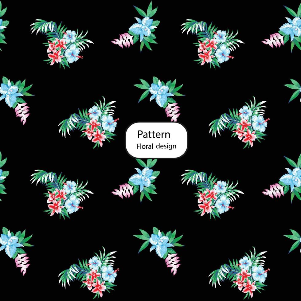 motif floral sans couture dans vector.wild fleurs, feuilles, branches, bonbons répéter pattern design set.handmade. papier peint, tissu ou conception de papier cadeau. vecteur