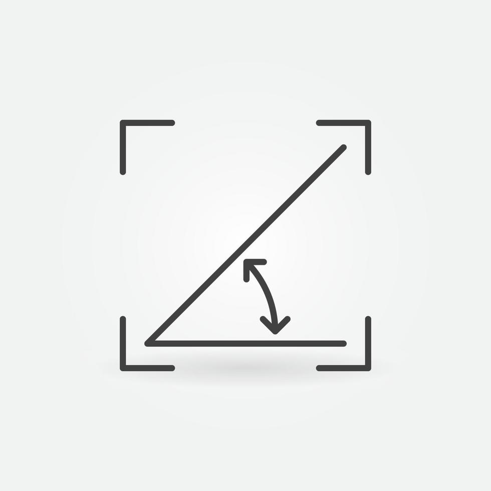 icône de concept de contour d'angle de vecteur de 45 degrés