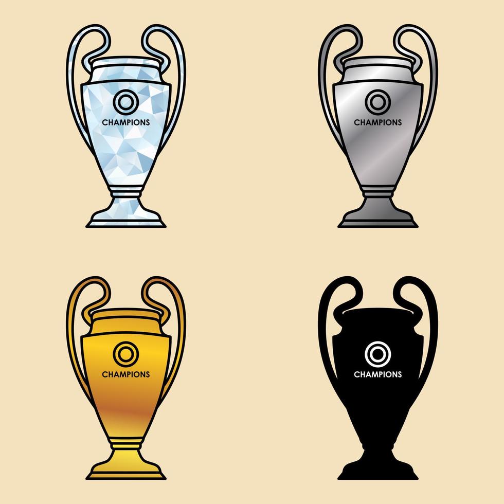 lot d'illustrations vectorielles du trophée du champion de la ligue vecteur