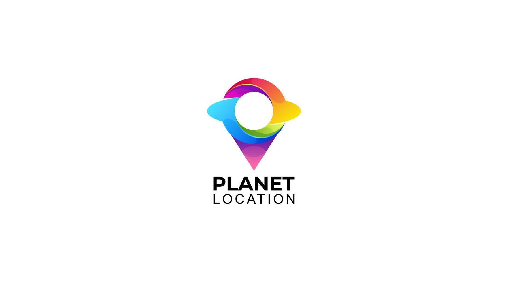 création de logo de localisation de la planète et illustration vectorielle vecteur