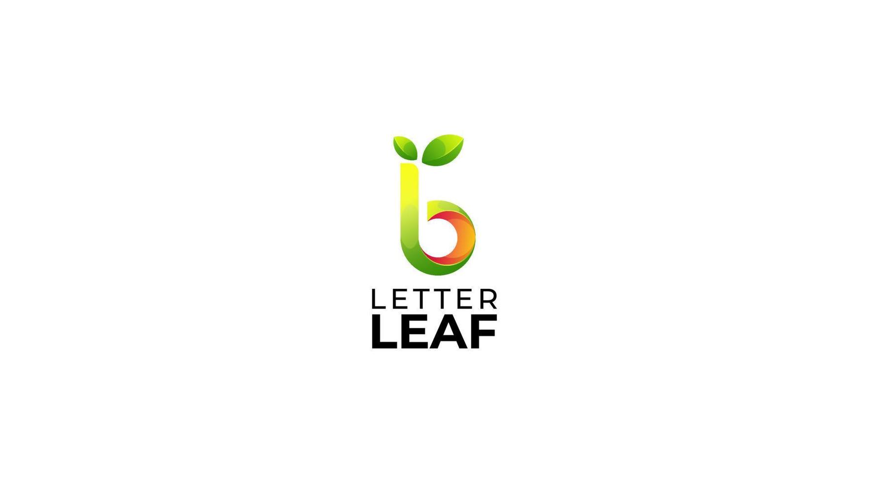 modèle de conception de logo abstrait feuille b lettre initiale vecteur