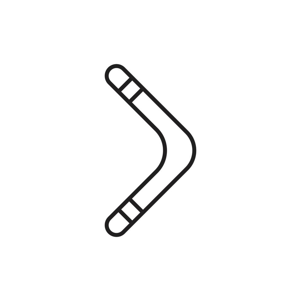 eps10 vecteur noir boomerang ou icône de ligne de karma isolé sur fond blanc. symbole de contour de flèche vers l'avant ou vers la droite dans un style moderne simple et plat pour la conception, le logo et l'application mobile de votre site Web